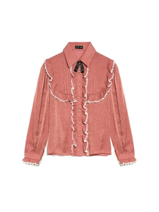 Sister Jane Tops Womenswear Melody Ruffle Blouse Blush Pink