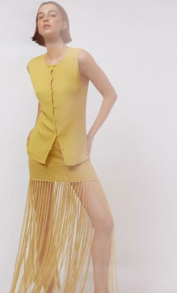 Skirts Shop Bec Bridge Calista Fringe Mini Skirt Citrus