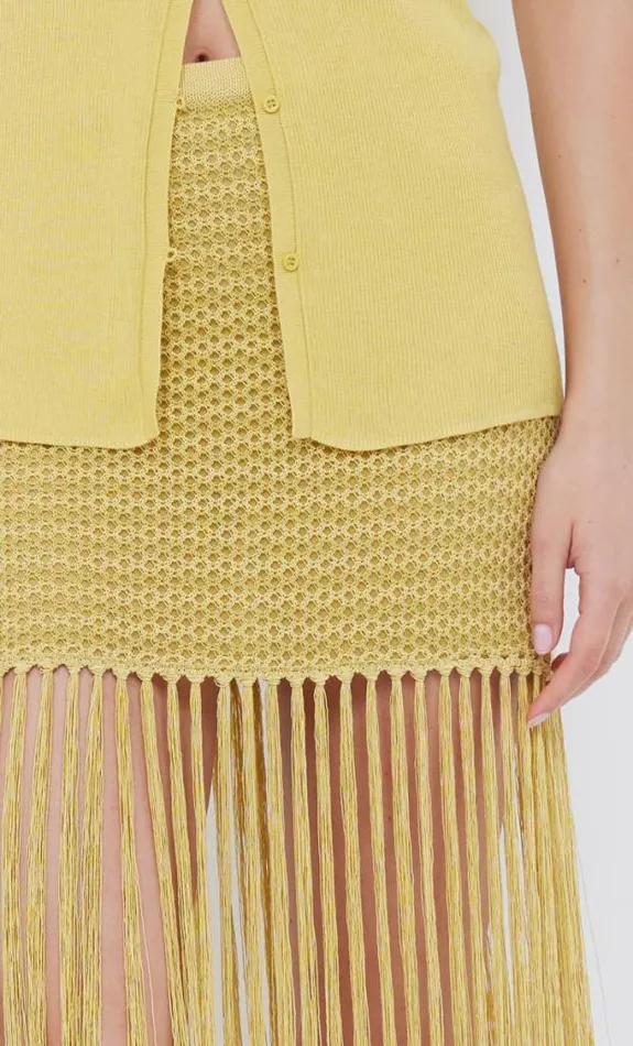 Skirts Shop Bec Bridge Calista Fringe Mini Skirt Citrus