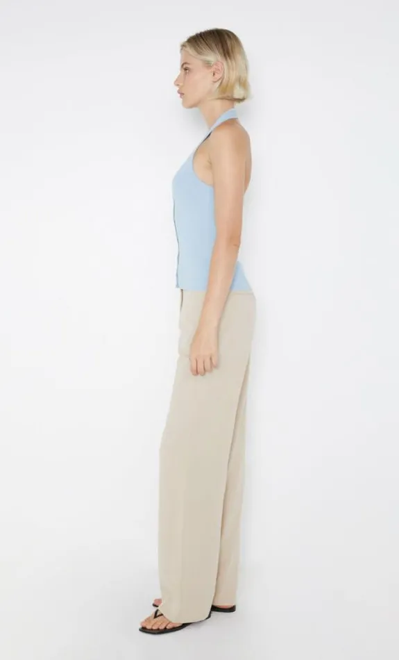 Sleeveless Shop Bec Bridge Amalfi Halter Knit Top Dolphin Blue
