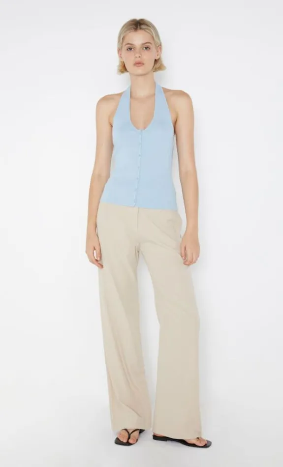 Sleeveless Shop Bec Bridge Amalfi Halter Knit Top Dolphin Blue