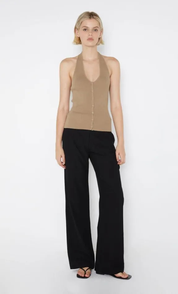 Sleeveless Shop Bec Bridge Amalfi Halter Knit Top Tobacco