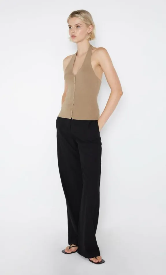 Sleeveless Shop Bec Bridge Amalfi Halter Knit Top Tobacco