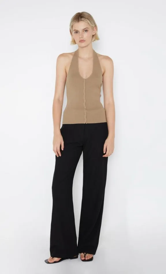 Sleeveless Shop Bec Bridge Amalfi Halter Knit Top Tobacco