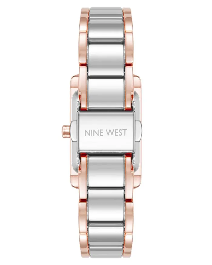 Slim Rectangular Case Watch Rosesilver Women Nine West Straps Slim Rectangular Case Watch Rosesilver Women Nine West Straps