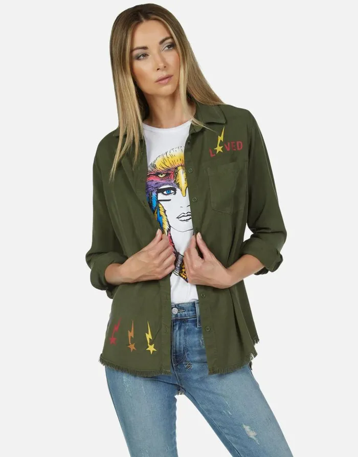 Sloane Rainbow Lady Eagle Military Women Lauren Moshi Long Sleeve