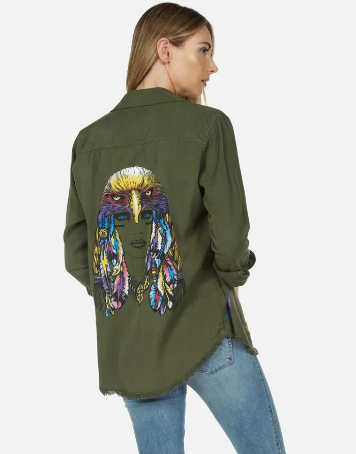 Sloane Rainbow Lady Eagle Military Women Lauren Moshi Long Sleeve