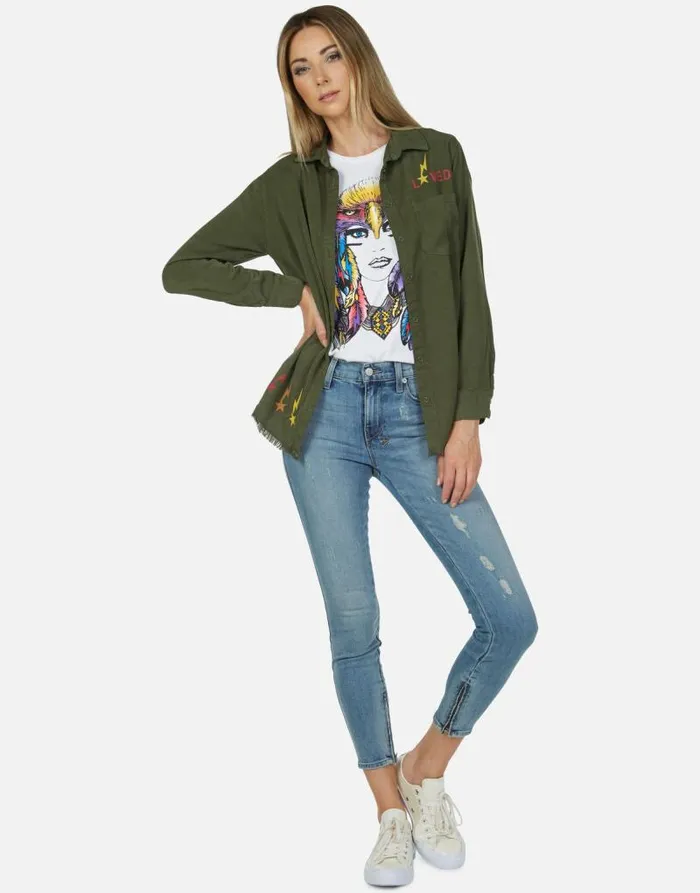Sloane Rainbow Lady Eagle Military Women Lauren Moshi Long Sleeve