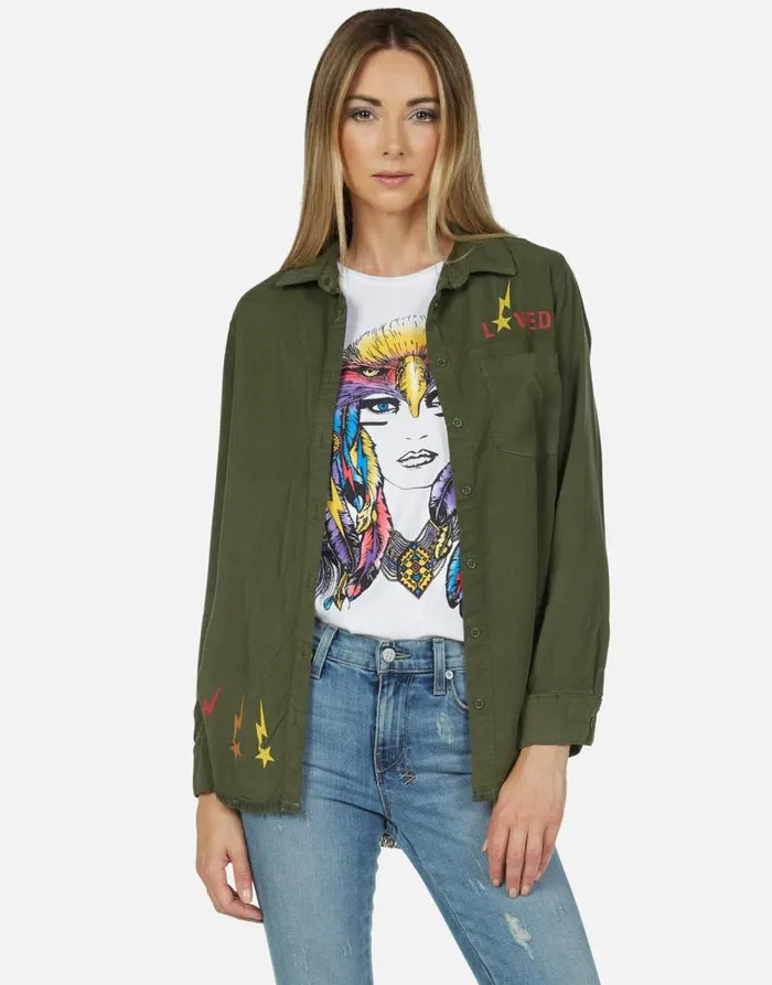 Sloane Rainbow Lady Eagle Military Women Lauren Moshi Long Sleeve