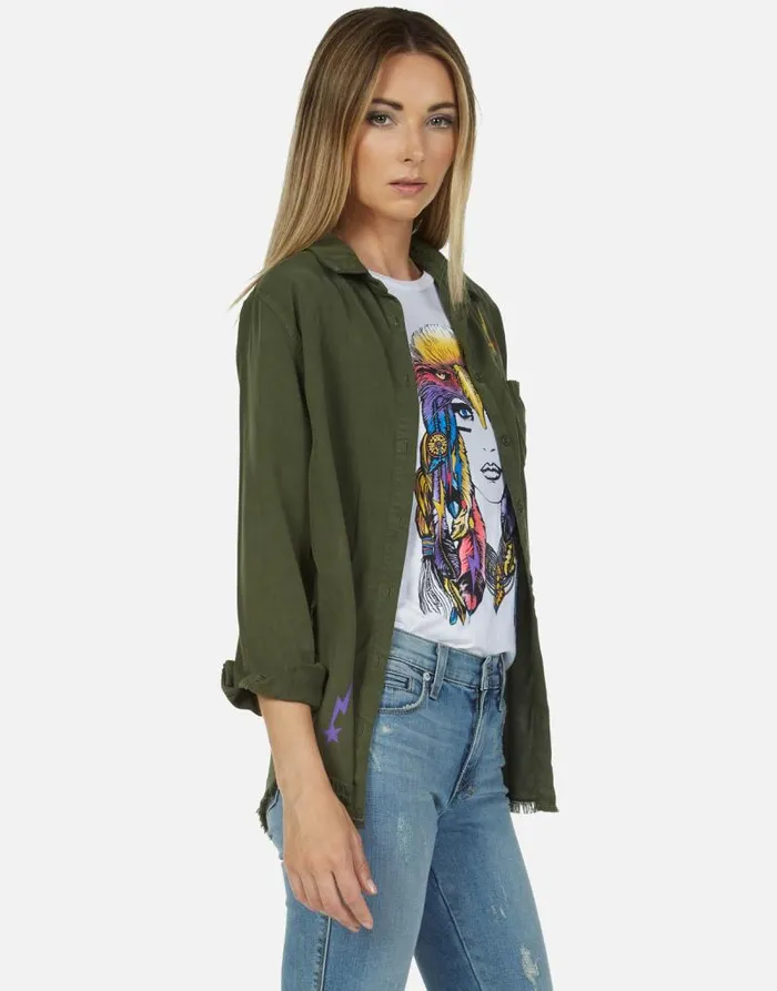Sloane Rainbow Lady Eagle Military Women Lauren Moshi Long Sleeve