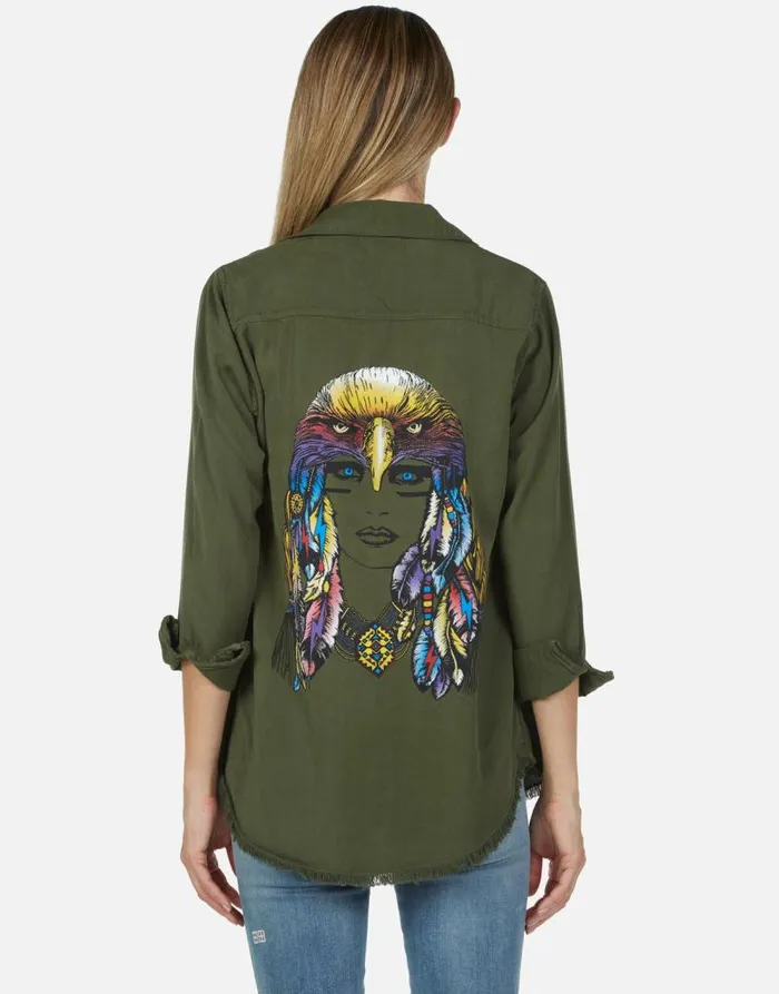 Sloane Rainbow Lady Eagle Military Women Lauren Moshi Long Sleeve