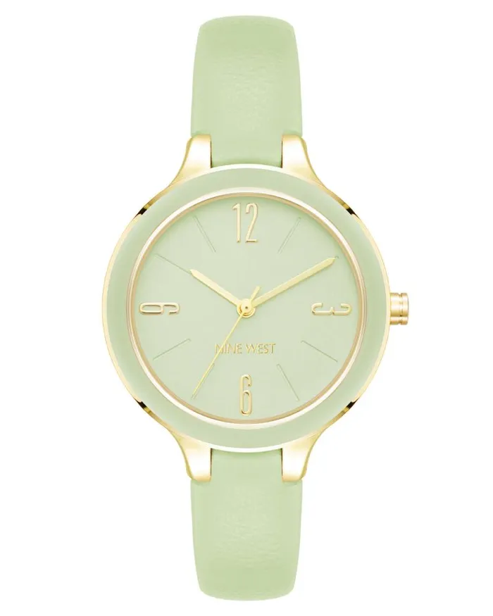 Smooth Strap Watch Green Women Nine West Straps