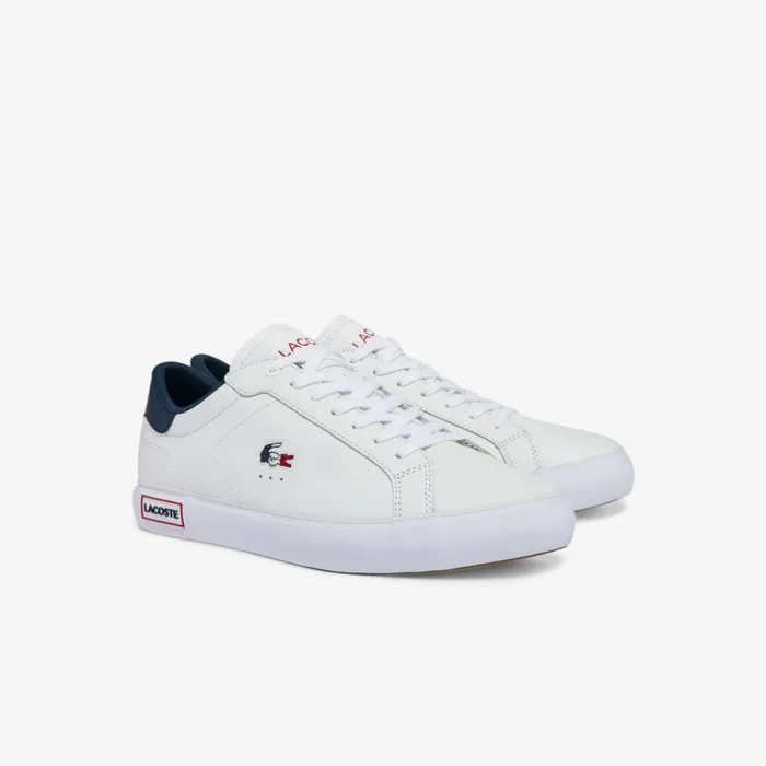 Sneakers Men Lacoste Men039s Powercourt Leather Multicolor Sneakers Whtnvyred 407