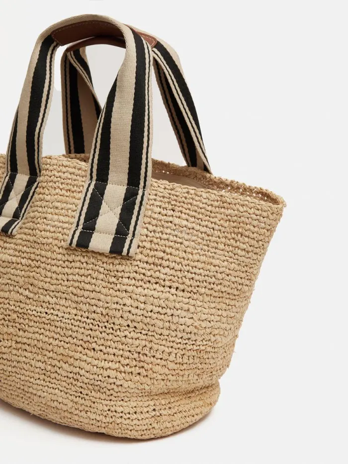 Soft Raffia Tote Natural Women Jigsaw Bags