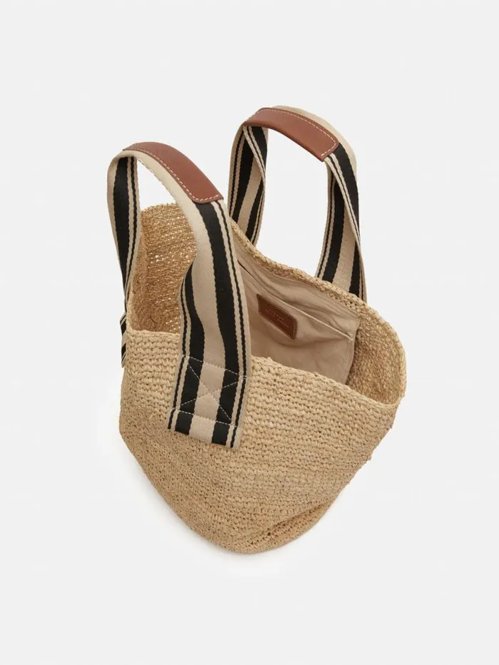 Soft Raffia Tote Natural Women Jigsaw Bags