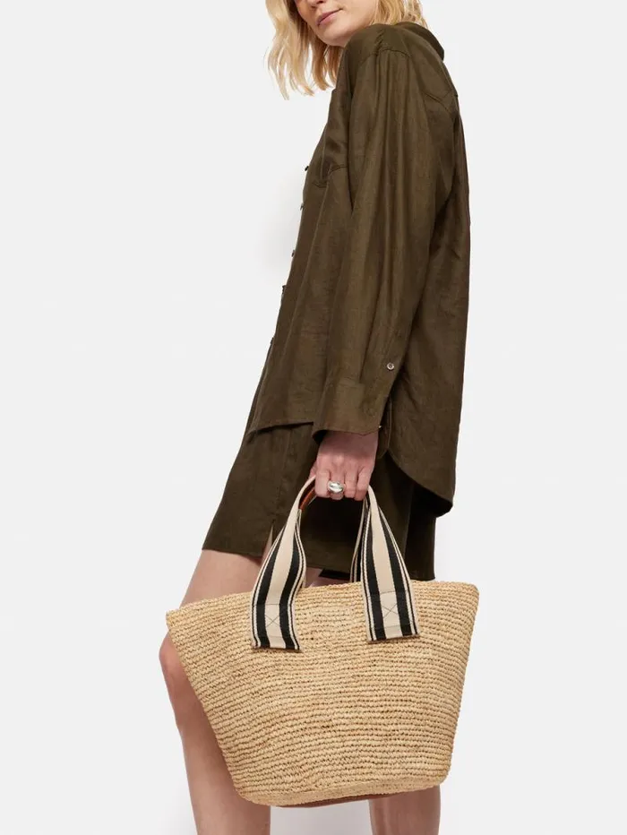 Soft Raffia Tote Natural Women Jigsaw Bags