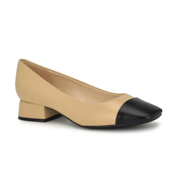 Sophe Cap Toe Pumps Natural Leatherblack Women Nine West Heels Sophe Cap Toe Pumps Natural Leatherblack Women Nine West Heels