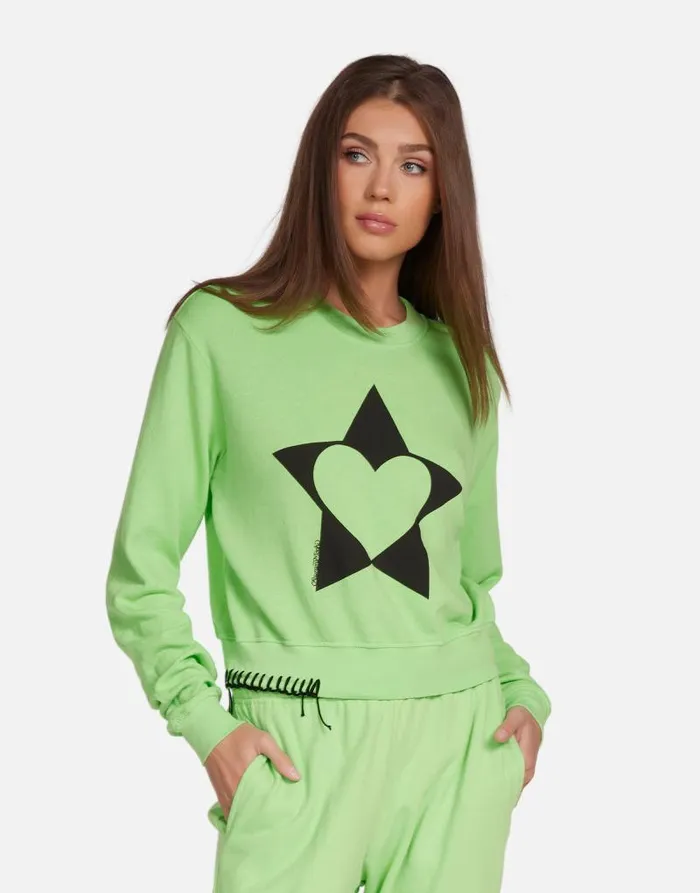 Spalding Love Star Bright Green Women Lauren Moshi Long Sleeve