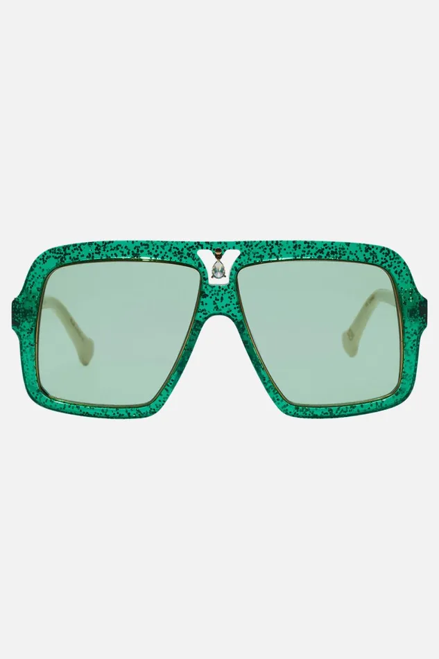 STARRY NIGHTS SUNGLASSES EMERALD GLITTER Emerald Glitter WomensMens Camilla Sunglasses