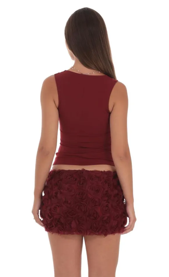 Stretch Scoop Top Maroon Women LUCY IN THE SKY Tops Stretch Scoop Top Maroon Women LUCY IN THE SKY Tops