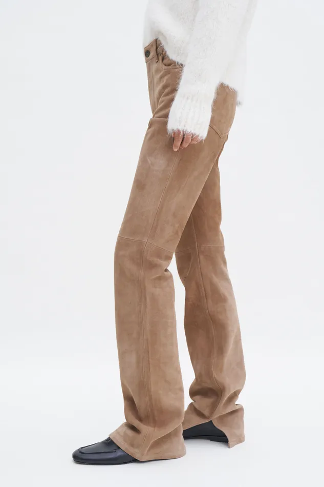 Suede Five Pocket Trousers Cognac Brown Trousers filippak Women Suede Five Pocket Trousers Cognac Brown Trousers filippak Women