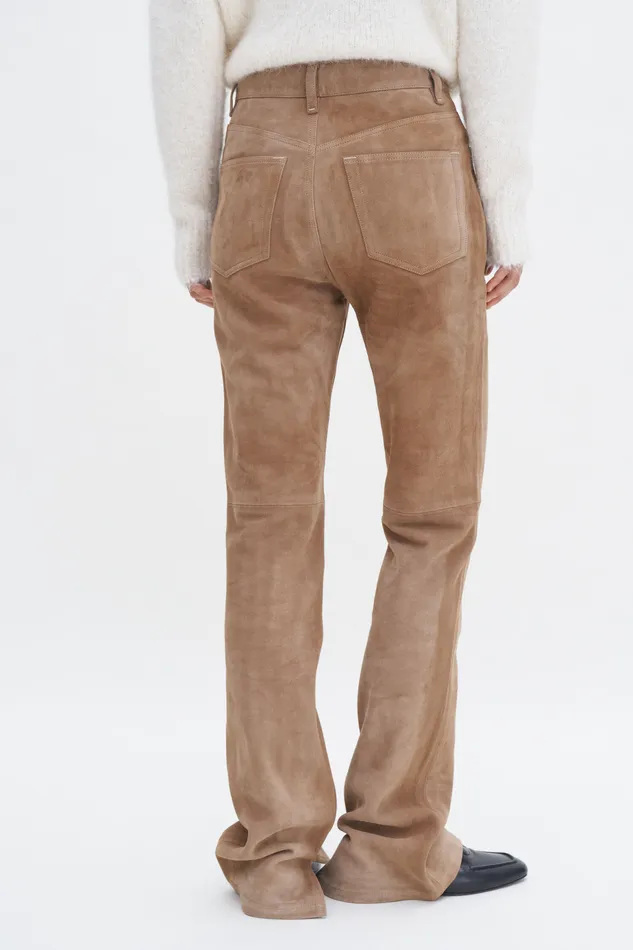 Suede Five Pocket Trousers Cognac Brown Trousers filippak Women Suede Five Pocket Trousers Cognac Brown Trousers filippak Women