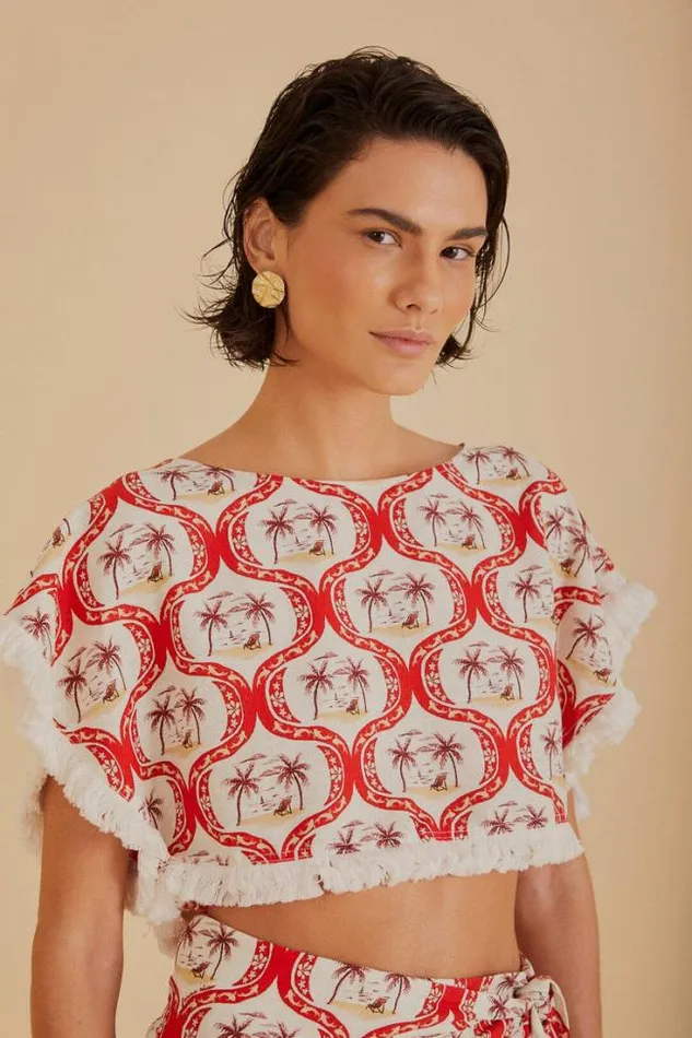 Summer Beach Lenzing Ecovero Euroflax Blouse Women FARM Rio Blouses