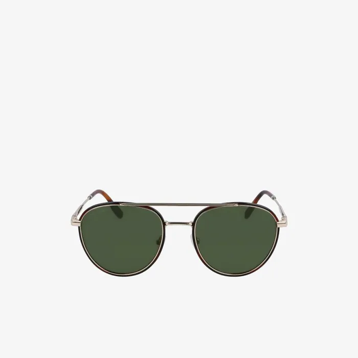 Sunglasses Men Lacoste Men039s Oval Metal Neoheritage Sunglasses Shiny Gold 771