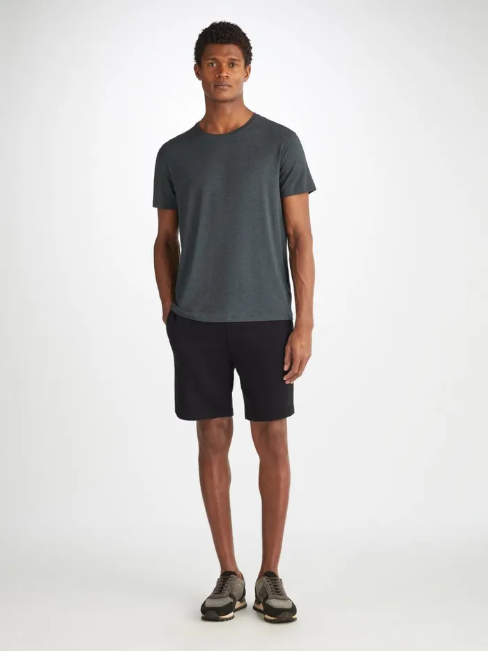 Sweat Shorts Men Derek Rose Sweat Shorts Quinn Cotton Modal Black