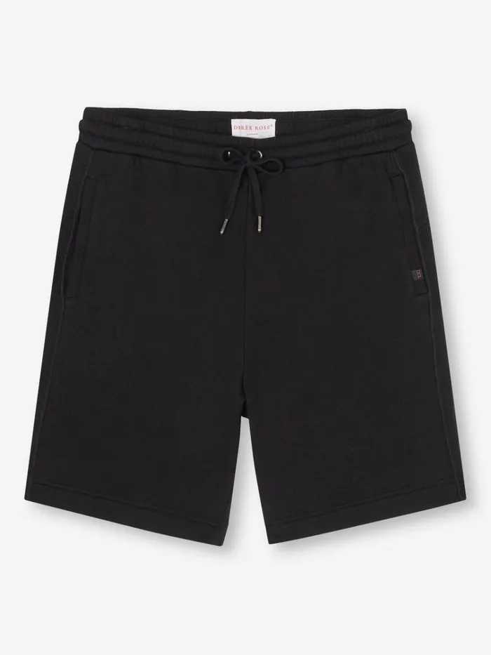 Sweat Shorts Men Derek Rose Sweat Shorts Quinn Cotton Modal Black