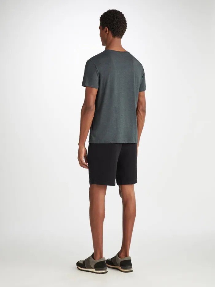 Sweat Shorts Men Derek Rose Sweat Shorts Quinn Cotton Modal Black