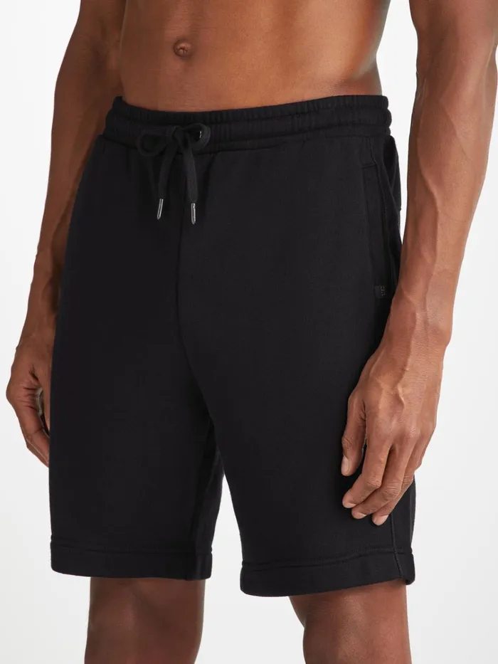 Sweat Shorts Men Derek Rose Sweat Shorts Quinn Cotton Modal Black