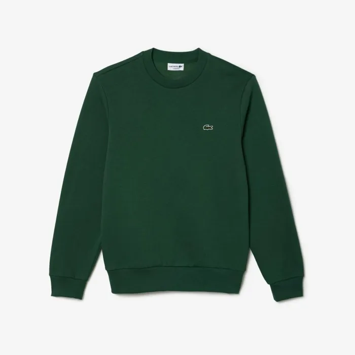 Sweaters and Sweatshirts Men Lacoste Men039s Brushed Fleece Sweatshirt Dark Green Smi