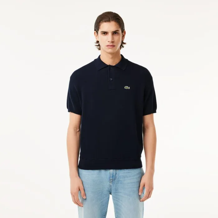 Sweaters and Sweatshirts Men Lacoste Men039s Organic Cotton Polo Sweater Navy Blue 423