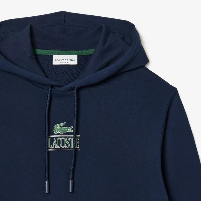 Sweaters and Sweatshirts Men Lacoste Men039s Printed Hoodie Navy Blue 166