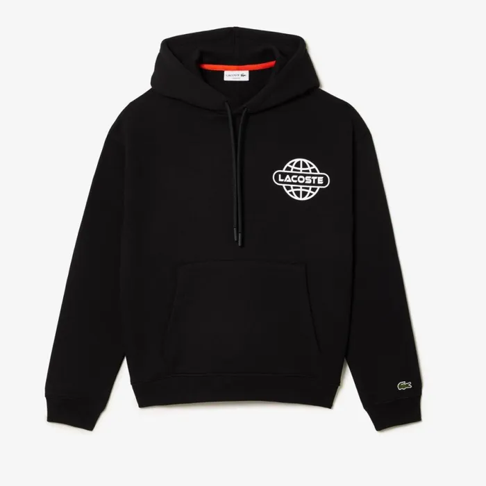 Sweaters and Sweatshirts MenWomen Lacoste Unisex Loose Fit Branded Hoodie Black 031