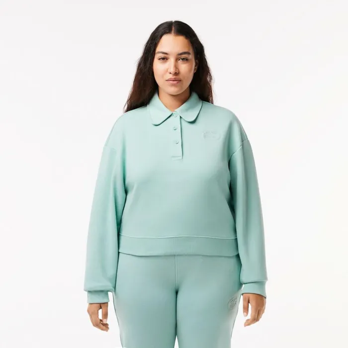 Sweaters and Sweatshirts Women Lacoste Women039s Embroidered Polo Sweatshirt Mint Lgf