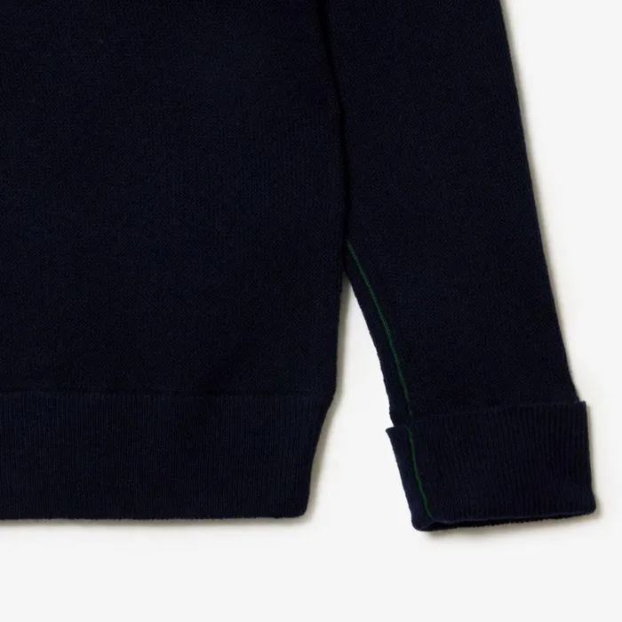 Sweaters and Sweatshirts Women Lacoste Women039s HighNeck Wool Sweater Navy Blue 166