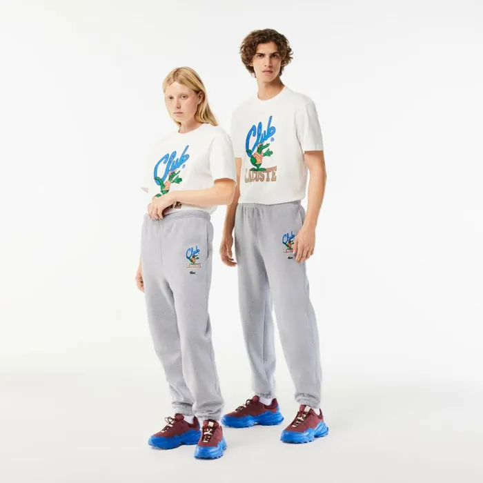 Sweatpants and Trousers MenWomen Lacoste Unisex Iconic Print Sweatpants Grey Chine Cca