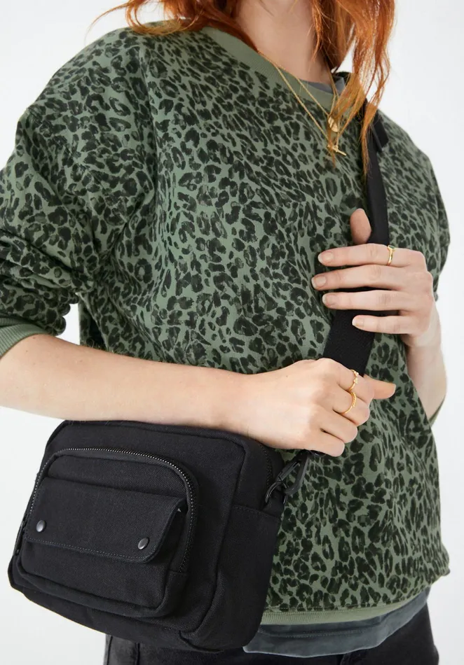 Sweatshirts and Hoodies Women Hush Leopard Relaxed Sweatshirt Layered Leopard Khaki