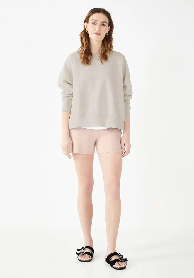 Sweatshirts and Hoodies Women Hush Perran Side Slit Sweatshirt Oatmeal Marl