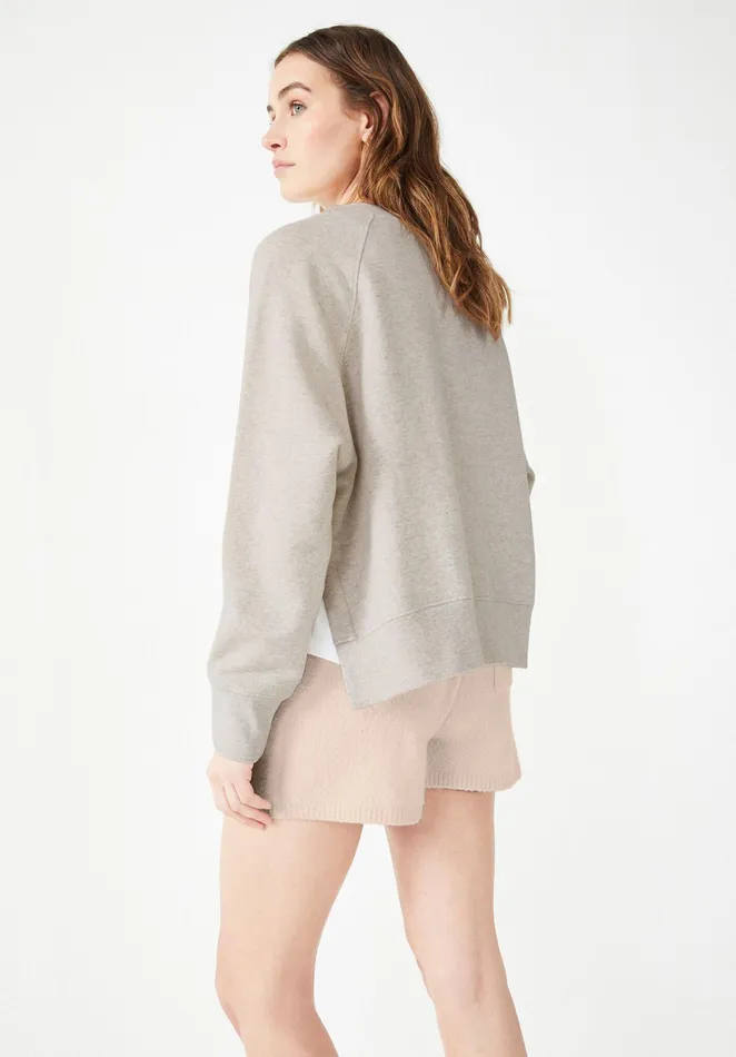 Sweatshirts and Hoodies Women Hush Perran Side Slit Sweatshirt Oatmeal Marl