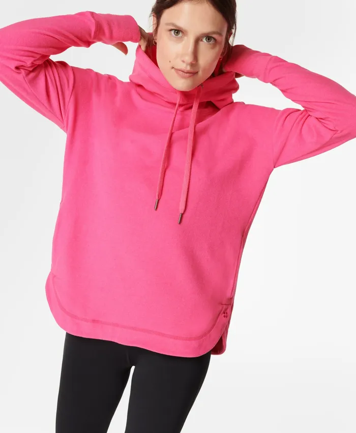 Sweaty Betty Jumpers Hoodies Women Escape Luxe Fleece Hoody Camellia Pink