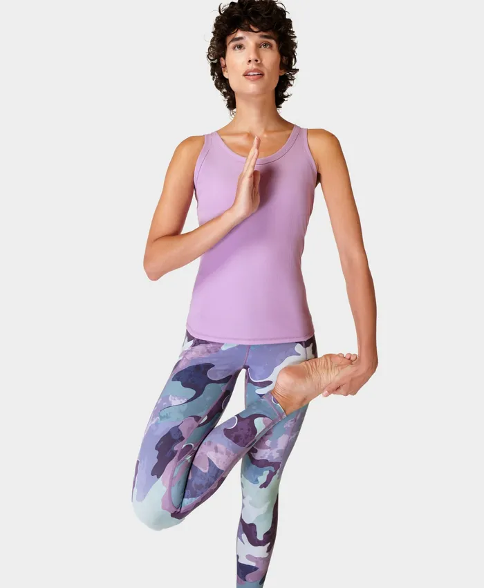 Sweaty Betty Pocketed Women Super Soft Yoga Leggings Green Camo Patch Print