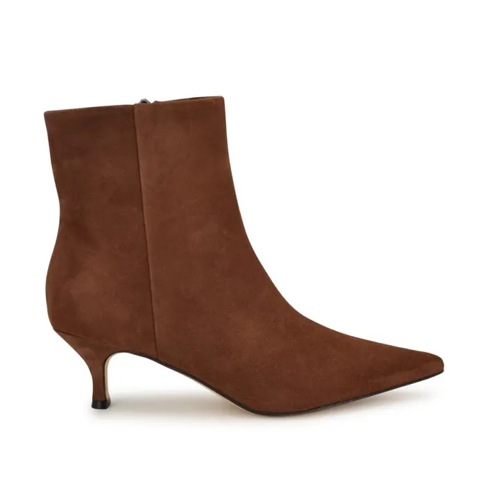 Symba Dress Ankle Booties Brown Suede Women Nine West Boots and Booties