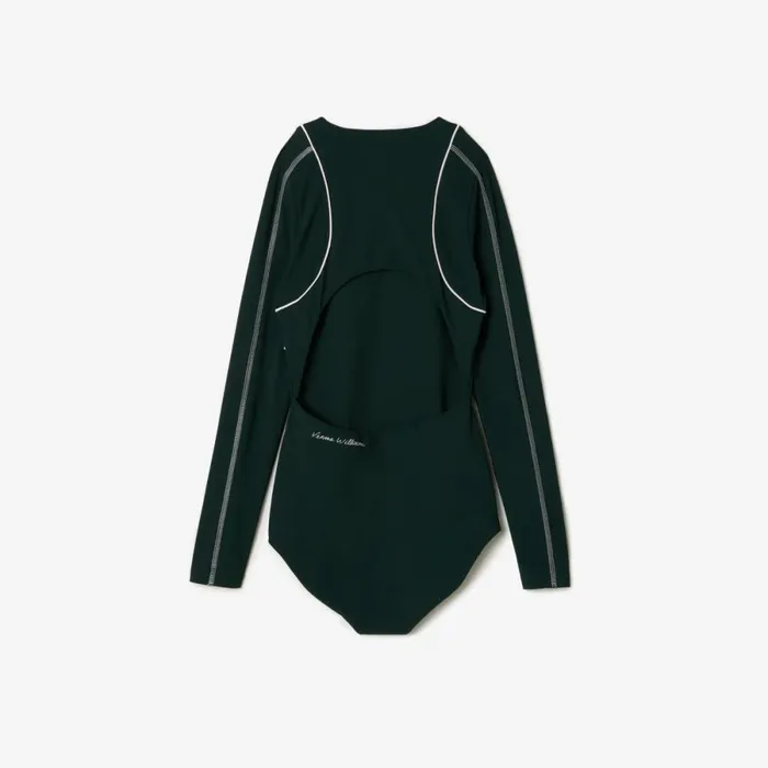 TShirts and Tops Women Lacoste Lacoste X EleVen By Venus Long Sleeve Bodysuit Dark Green Hce
