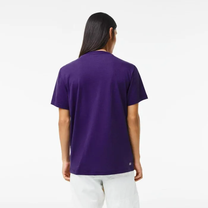 TShirts Men Lacoste Men039s SPORT Crocodile Print Jersey TShirt Purple Pfn