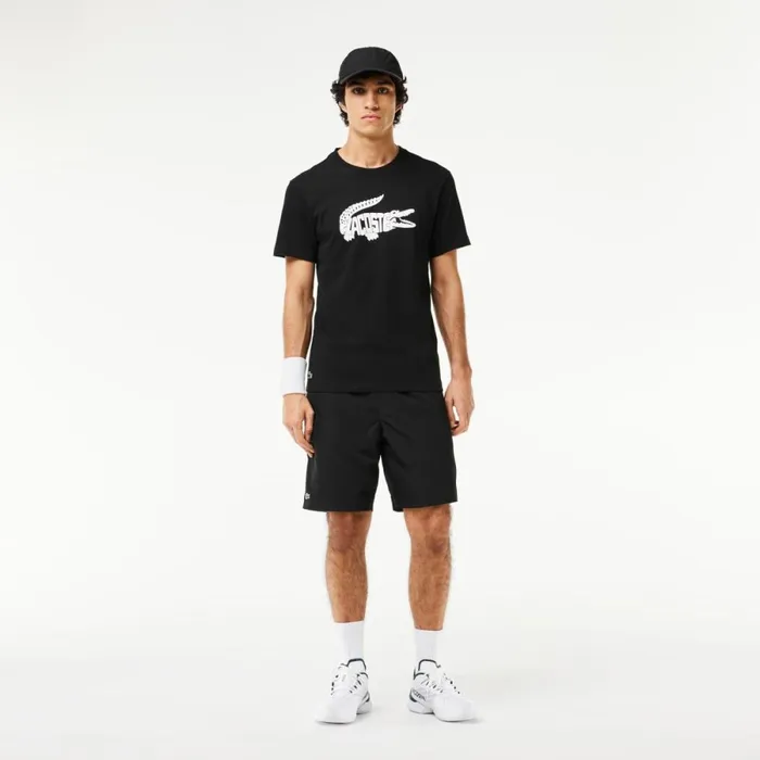 TShirts Men Lacoste Men039s Sport UltraDry Croc Print TShirt Black White 258