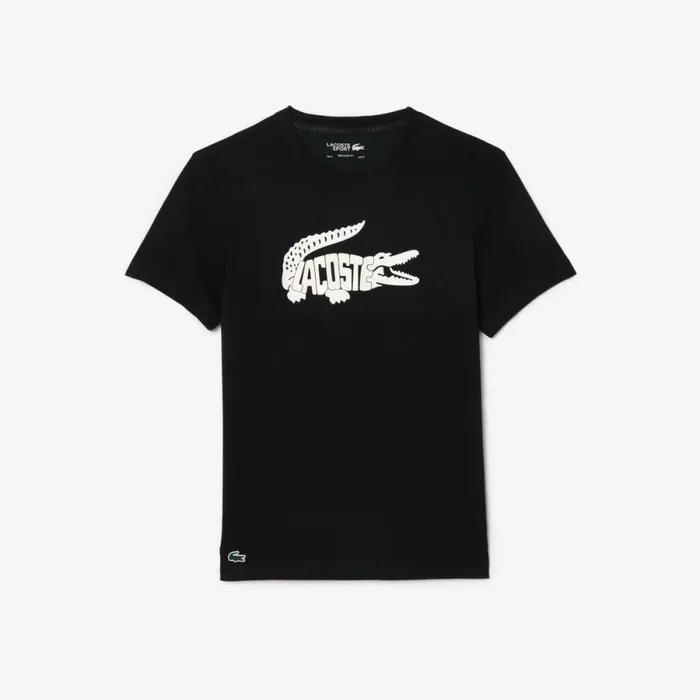 TShirts Men Lacoste Men039s Sport UltraDry Croc Print TShirt Black White 258