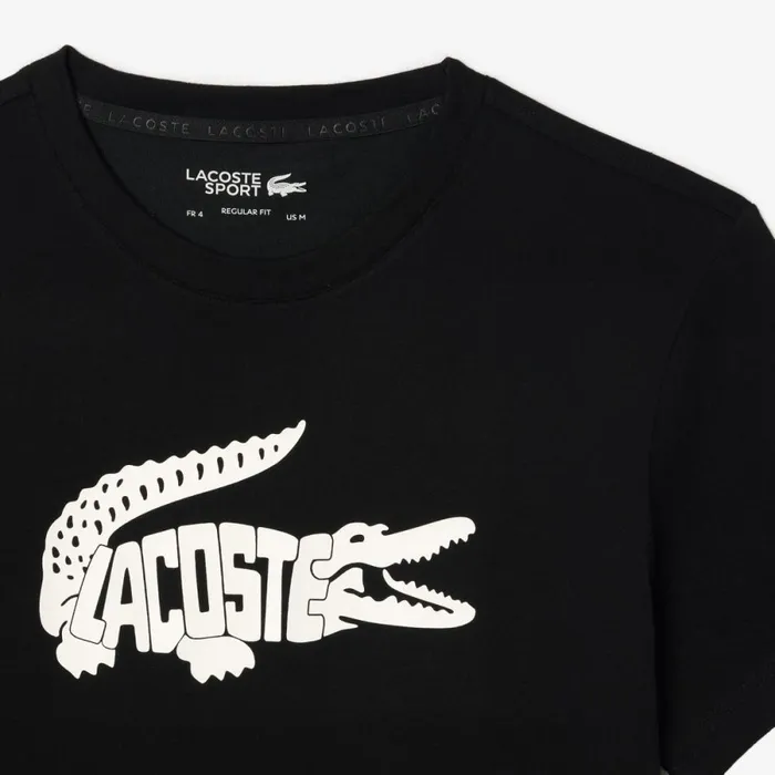 TShirts Men Lacoste Men039s Sport UltraDry Croc Print TShirt Black White 258